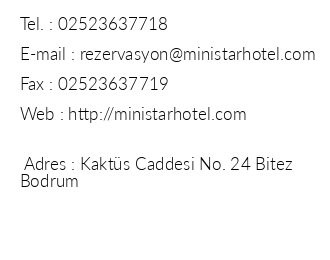 Ministar Hotel iletiim bilgileri